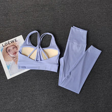 Load image into Gallery viewer, 2pcs Women Seamless Yoga Set Sport Suit Gymwear Workout Clothes Gym Crop Top High Waist Legging Fitness Bra Set Sports Suits