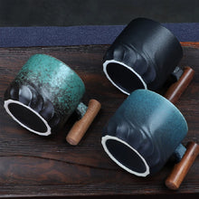 Load image into Gallery viewer, Creative Handmade Exquisite Coffee Cup Vintage Coffee Cup With Wooden Handle Mug Cups Mugs Drinkware Kitchen Dining Bar Home