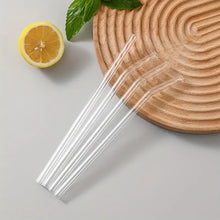 Load image into Gallery viewer, 1 Set Heat-Resistant Glass Straws (5pcs) with Brush – Reusable for Smoothies, Tea, Juice