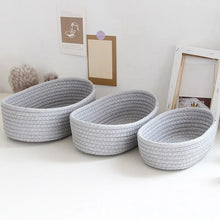 Load image into Gallery viewer, Handmade Cotton Thread Storage Basket Office Stationery Cosmetics Toy Organizer