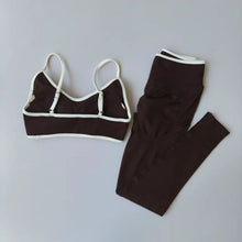 Load image into Gallery viewer, 2pcs Sport Sets Women Gym Push Up Yoga Pants Hollow Back Gym Fitness Bras Workout High Waisted Leggings Seamless Tights Set Suit