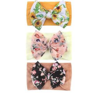 3Pcs Baby Headbands: Cute Flowers, Elastic, Girls