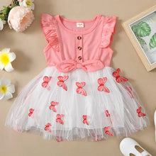 Load image into Gallery viewer, Beautiful Toddler Girl Princess Butterfly Ruffle Tulle Dress Birthday Party Outfit