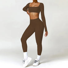 Load image into Gallery viewer, 2PCS Yoga Suit Sports Set Women Quick-Drying Gym Set Women Tracksuit Running Workout Long Sleeve Sports Shirt Yoga Clothing