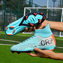 Load image into Gallery viewer, New Men Soccer Shoes High-top Futsal Cleats Sneakers Football Boots Grass High-quality Non-Slip Match Indoor Hot-selling FG/TF