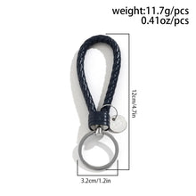 Load image into Gallery viewer, 2Pcs/Set PU Leather Braided Woven Rope Keychain DIY Bag Pendant Key Chain Holder Key Car Trinket Keyring Men Women Gift Jewelry