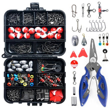 Load image into Gallery viewer, 263pcs Outdoor Fishing Accessories Set with Tackle Box - Pliers, Hooks, Sinkers, Swivels