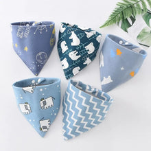 Load image into Gallery viewer, 5pcs Baby Bandana Bibs: Cotton Triangle Scarf Waterproof Absorbent Newborn