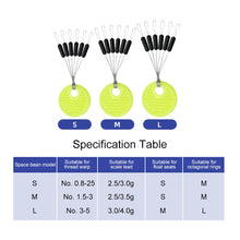Load image into Gallery viewer, 60pcs 10 Group Set Rubber Space Beans Stopper for Fishing Bait Fish Float Tools
