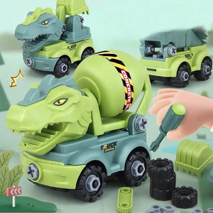 Transport Vehicles Excavators Dinosaurs Construction Toys Detachable Self Loading Set