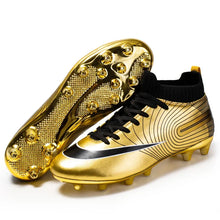 Load image into Gallery viewer, Professional Men Ankle Football Boots Outdoor Grass Cleats Unisex Soccer Shoes Long Spikes Tf Football Shoes Chuteira Society