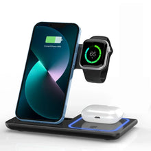 Load image into Gallery viewer, 3 in 1 Wireless Travel Charger Stand For iPhone 16~12 Pro Max iWatch S10~2 SE Ultra AirPods 4/3 Pro Foldable Fast Charging Dock