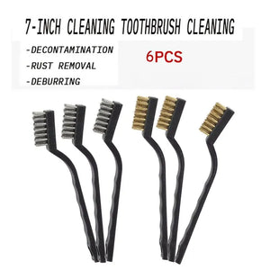 6/12Pcs Industrial Wire Brush - Stainless Steel Copper Cleaning Tool Set