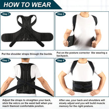Load image into Gallery viewer, Posture Corrector Back Brace for Men And Women Lumbar Support Back Straightener Pain Relief Hunchback Corrector