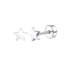 Load image into Gallery viewer, 2PCS/Set Stainless Steel Heart Moon Earbone Stud Screw Ball Stud Earrings for Women Fashion Ear Tragus Cartilage Body Piercing
