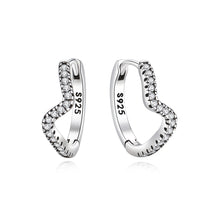 Load image into Gallery viewer, Original 925 Sterling Silver Earrings 2025 Stud Hoop Crystal Earings For Women Rose Gold Crown Heart Infinity Bee Earing Jewelry