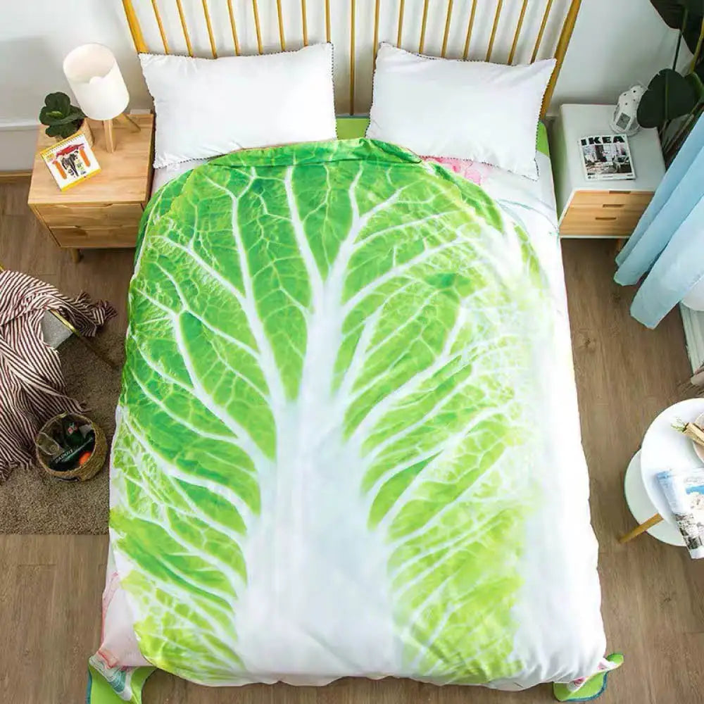 Double-Sided Flannel Cabbage Blanket | Soft Sofa Throw, Creative Home Decor