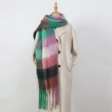 Load image into Gallery viewer, 2025 Winter Thick Warm Scarf Women Cashmere Shawl and Wraps Pashmina Neckerchief Bufanda Female Rainbow Hairy Tessel Echarpe New