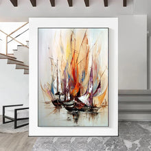Load image into Gallery viewer, Modern Abstract Seascape Wall Art - Sailing HD Oil on Canvas Poster - Home Decor