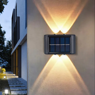 4LED Solar Wall Light: Waterproof Up/Down Courtyard Garden Carport Lamp