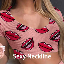 Load image into Gallery viewer, Summer Lips Print Pajama Set - Sexy Casual 2pcs Sleepwear for Women