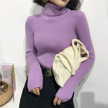 Load image into Gallery viewer, Women Turtleneck Sweater Knitted Soft Pullovers cashmere Jumpers Basic Solid Soft Sweaters Women Autumn Winter Casual Tops