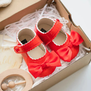 Meckior Baby Girl Shoes: Classic Bowknot Princess Flats for Newborns