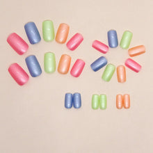 Load image into Gallery viewer, Short French Nails! Rainbow Tips, 24 Pc Press-On Kit