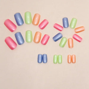 Short French Nails! Rainbow Tips, 24 Pc Press-On Kit