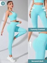 Load image into Gallery viewer, Women’s Workout Sets 2 Piece - Seamless Yoga Leggings and Cross-Strap Sports Bra Gym Outfits Activewear Matching Set