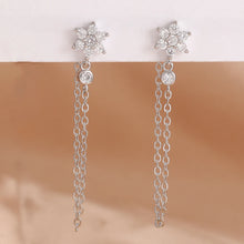 Load image into Gallery viewer, Luxury Stainless Steel Star Dangle Earrings For Women Sparkling Zircons Geometric Ear Piercing Earring Fashion Jewelry aretes