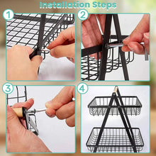 Load image into Gallery viewer, 2-Tier Fruit Basket ,Fruit Bowl Holder Bread Basket Vegetable Rack, Detachable Fruit Holder for Fruit, Vegetables, Snacks