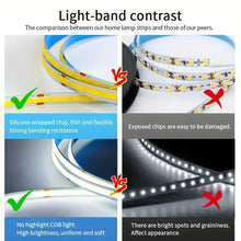 Load image into Gallery viewer, COB Lights LED Strip Touch Dimmer Flexible Diode Tape 5V USB Linear Indoor Lighting Lamp Room DIY TV Mirror Backlight Wall Decor