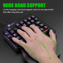 Load image into Gallery viewer, Mini USB Gaming Keyboard Single Hand Backlight 35 Keys Ultra-slim Wired for PC Laptop