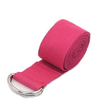 Load image into Gallery viewer, 183*3.8cm Yoga Strap Cotton Exercise Yoga Belt Adjustable Woven Stretch D-Ring Buckle Fitness Stretching Bands Pilates Rope