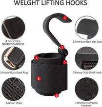 Load image into Gallery viewer, Weight Lifting Hook Grips With Wrist Wraps Hand-Bar Wrist Strap Gym Fitness Hook Weight Strap Pull-Ups Power Lifting Gloves