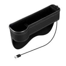 Load image into Gallery viewer, New Car Crevice Storage Box with 2 USB Charger Colorful LED Seat Gap Slit Pocket Seat Organizer Card Phone Bottle Cups Holder
