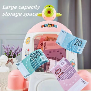 Rocket Piggy Bank!  Astronaut Savings, Fun Stickers