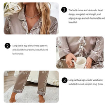 Load image into Gallery viewer, Women Satin Pajama Casual Sleepwear Home Clothes Suit Autumn Long Sleeve Button Up Top &amp; Pants Nightwear Loungewear Pyjama Femme