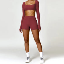 Load image into Gallery viewer, 2PCS Yoga Suit Sports Set Women Quick-Drying Gym Set Women Tracksuit Running Workout Long Sleeve Sports Shirt Yoga Clothing