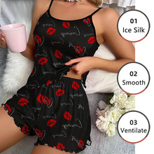 Load image into Gallery viewer, Red Lip Print Pajama Set | Comfortable Sleepwear