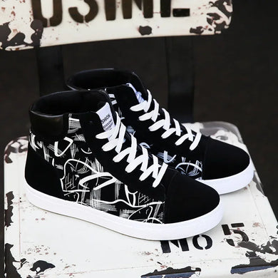 Men's High-Top Canvas Shoes | Fashion Platform Sneakers | Casual Vulcanized Shoes