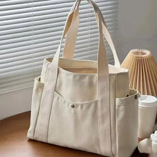 Load image into Gallery viewer, Canvas Women&#39;s Large Capacity Shoulder Bag Zipper Tote Handbag Multiple Pockets