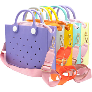 Fashion Cross-body Tote Bag with Holes - Waterproof Beach Bag, DIY Charms Accessory