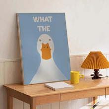 Load image into Gallery viewer, What the Duck Print Art Picture Funny Cute Animal Canvas Posters Modern Wall Painting for Bathroom Bedroom Dorm Decor