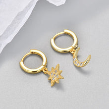 Load image into Gallery viewer, Fashion Stainless Steel Zircon Star Hoops Earrings For Women Vintage Crystal Zirconia Circle Earrings Punk Unisex Rock Jewelry