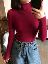 Load image into Gallery viewer, Turtleneck Sweater Womens 2025 Autumn Winter Tops Korean Slim Women Pullover Jumper Knitted Sweater Pull Femme Hiver Truien