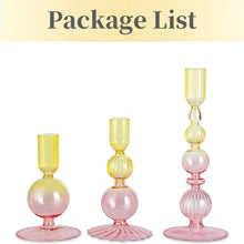 Load image into Gallery viewer, 3Pc/Set Glass Candle Holders Flower Vase Candlestick for Home Wedding Table Centerpiece Decoration