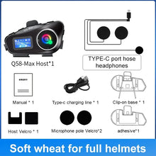 Load image into Gallery viewer, Q58-MAX Motorcycle Helmet Bluetooth Headset Intercom LED Lighting Dual 500M IP65 Rateddeep Waterproof Stereo FM Radio Interphone
