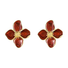 Load image into Gallery viewer, Fashion Korean Women Retro Drip Glaze Red Flower Earrings Women for Delicate Earrings Luxury Couple Engagement Jewelry Gift